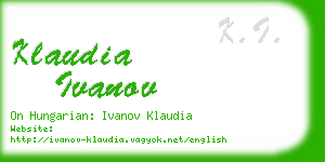 klaudia ivanov business card